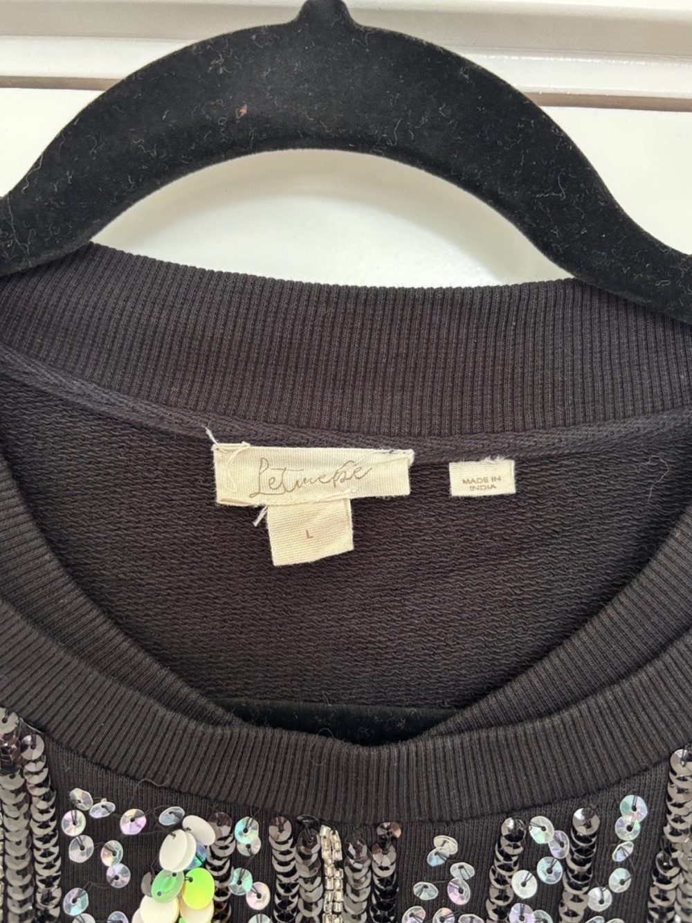 Anthropologie Let Me Be Disco Sequin Sweatshirt in Black - Picture 8 of 13